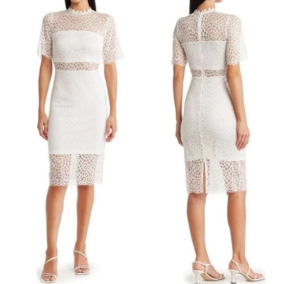 NWT • Love by Design Lace Sheer Panel Knee Length Dress • size XS - Picture 1 of 3